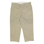 DICKIES Mens Cotton Blend Beige Regular Fit Straight Leg Trousers W42 L26