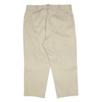 DICKIES Mens Cotton Blend Beige Regular Fit Straight Leg Trousers W42 L26