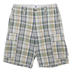 GAP Mens Shorts Green & Cream Check Cargo M W32 Casual Plaid Summer