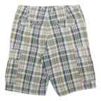GAP Mens Shorts Green & Cream Check Cargo M W32 Casual Plaid Summer