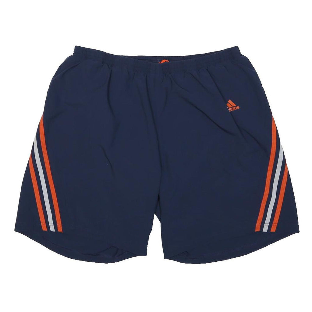 ADIDAS Mens Shorts Navy Blue & Orange Casual XL W32 Polyester Sportswear