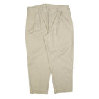 DICKIES Mens Cotton Blend Beige Relaxed Straight Trousers W38 L28 Casual