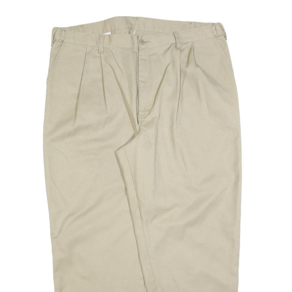 DICKIES Mens Cotton Blend Beige Relaxed Straight Trousers W38 L28 Casual