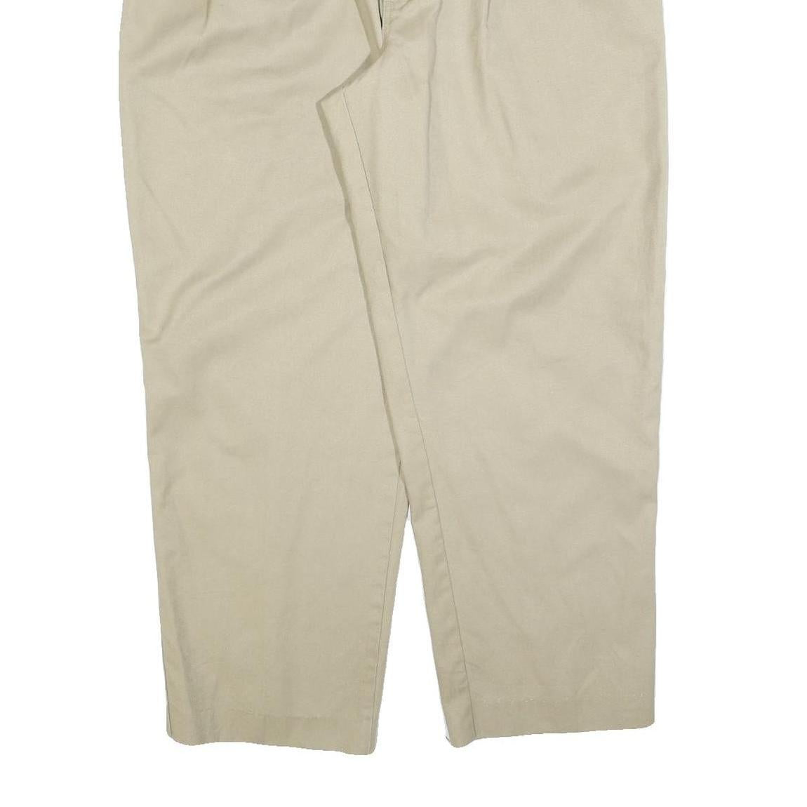 DICKIES Mens Cotton Blend Beige Relaxed Straight Trousers W38 L28 Casual