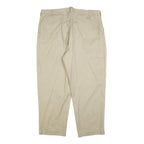 DICKIES Mens Cotton Blend Beige Relaxed Straight Trousers W38 L28 Casual
