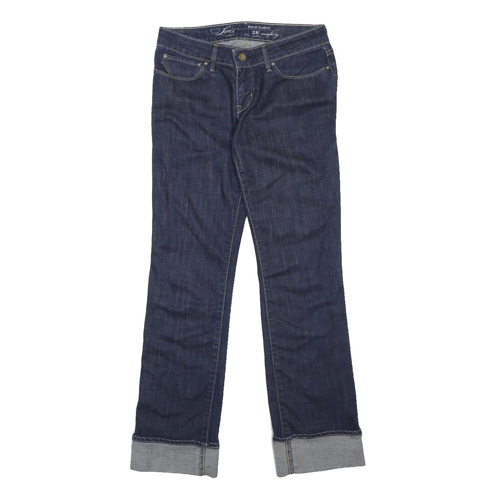 LEVI'S 513 Womens Jeans Blue Regular Straight Denim Medium W28 L30 Stylish