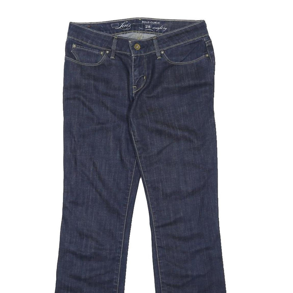 LEVI'S 513 Womens Jeans Blue Regular Straight Denim Medium W28 L30 Stylish