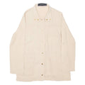 ZARA Womens Shirt Beige Button Neck Long Sleeve XS