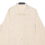 ZARA Womens Shirt Beige Button Neck Long Sleeve XS