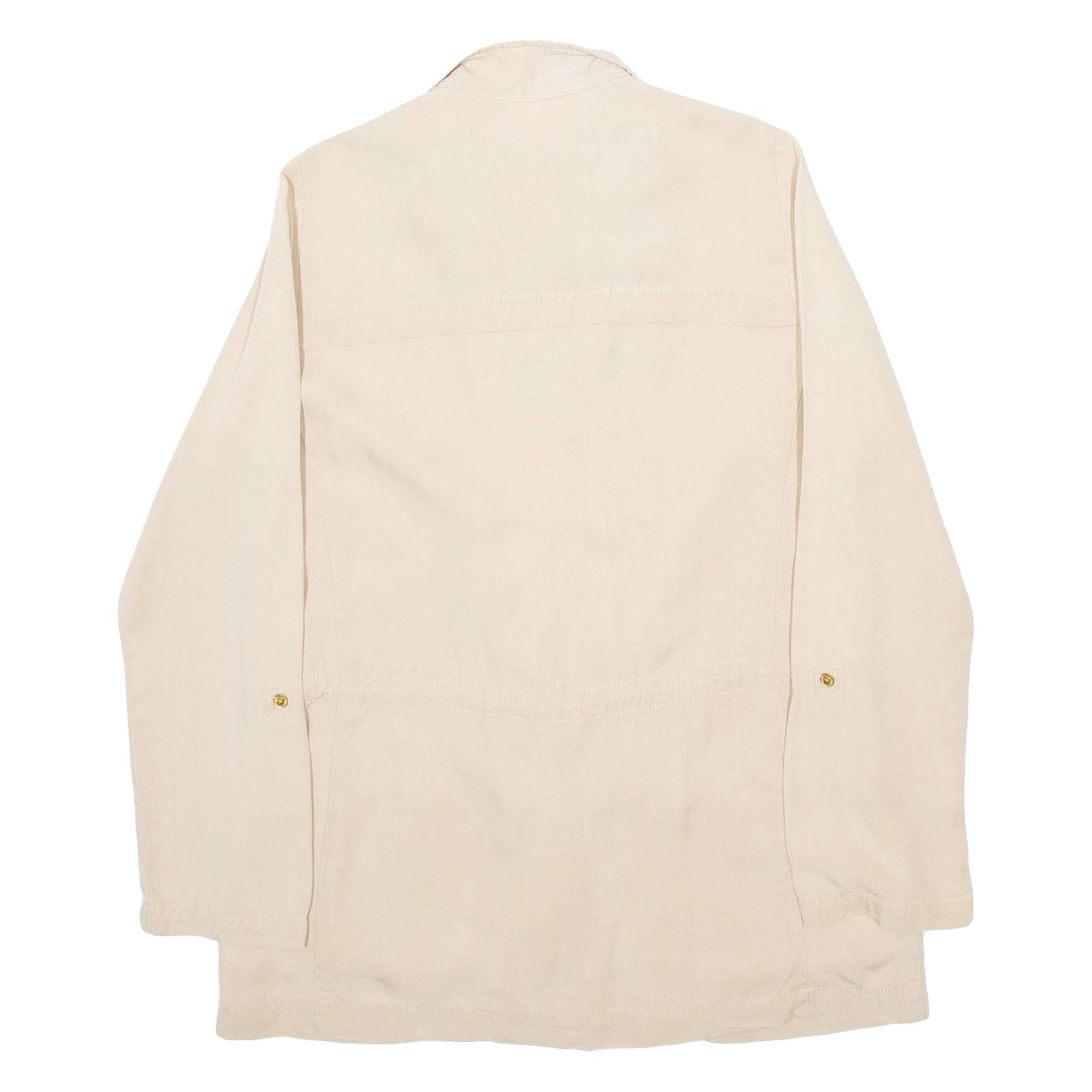 ZARA Womens Shirt Beige Button Neck Long Sleeve XS