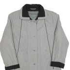 Womens Grey & Black Casual Jacket M Polyester Blend Plain Zip Button Pockets