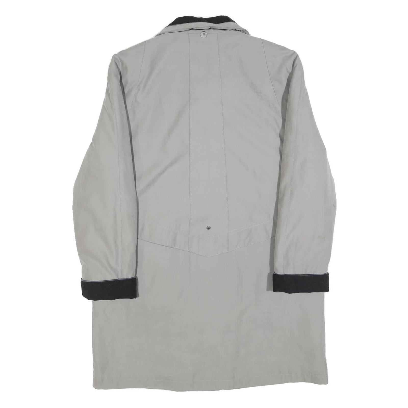 Womens Grey & Black Casual Jacket M Polyester Blend Plain Zip Button Pockets