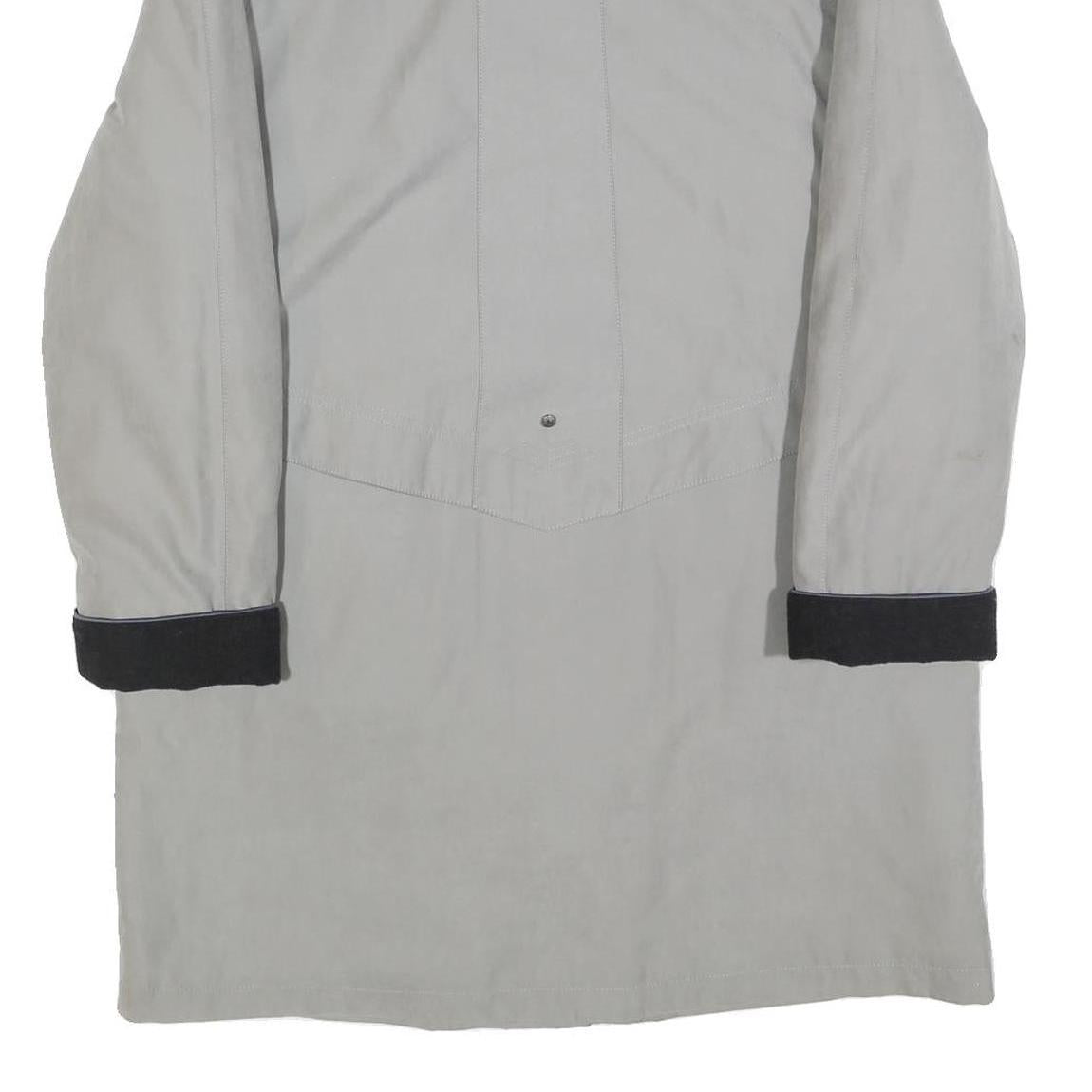 Womens Grey & Black Casual Jacket M Polyester Blend Plain Zip Button Pockets