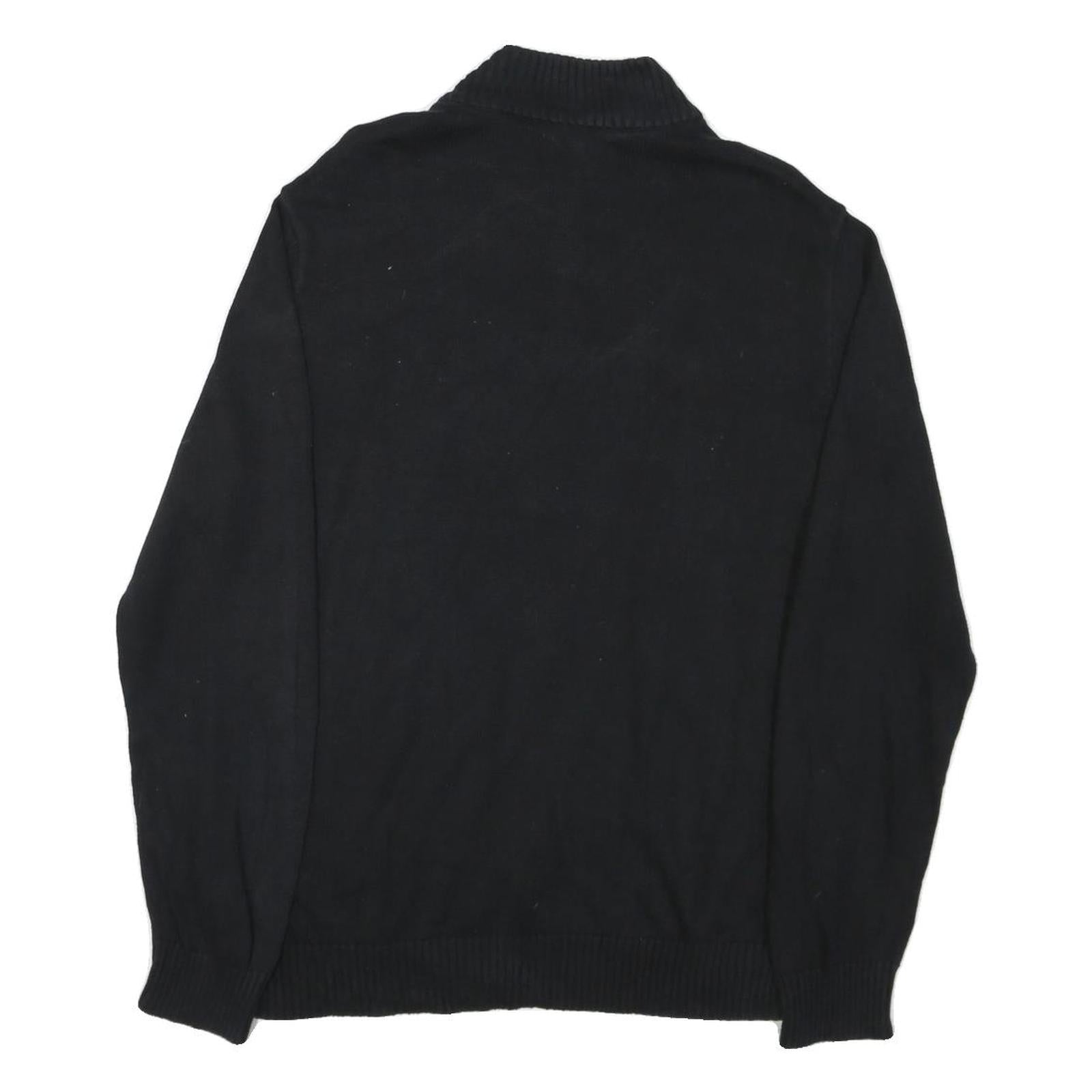 CHAPS Mens Black & Grey Patterned Pullover Jumper Crew Neck Basic Knit M