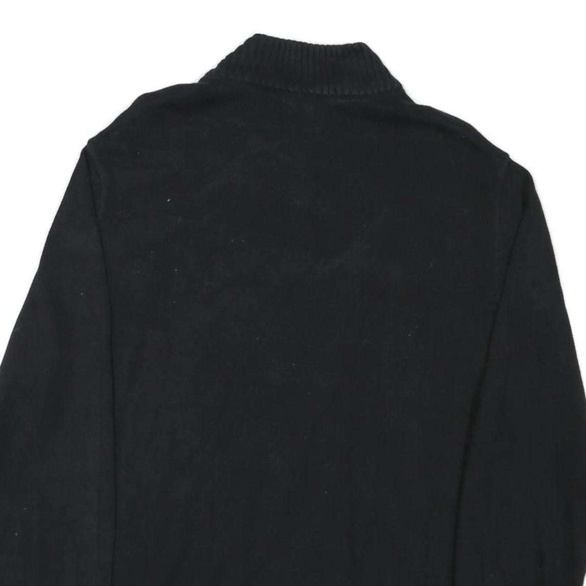 CHAPS Mens Black & Grey Patterned Pullover Jumper Crew Neck Basic Knit M