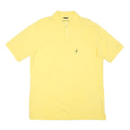 NAUTICA Mens Yellow Short Sleeve Plain Polo Shirt M Cotton Blend Casual