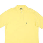 NAUTICA Mens Yellow Short Sleeve Plain Polo Shirt M Cotton Blend Casual