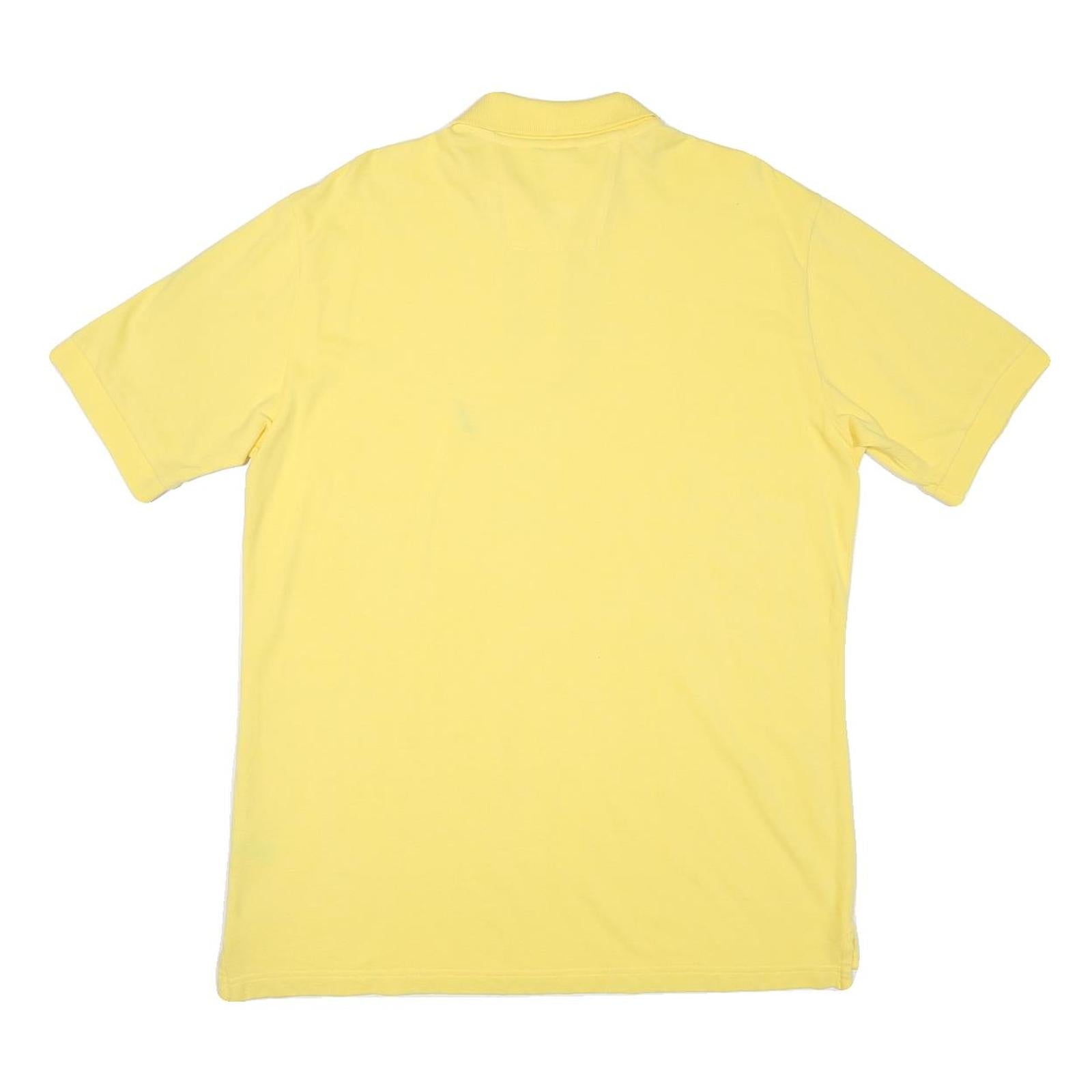 NAUTICA Mens Yellow Short Sleeve Plain Polo Shirt M Cotton Blend Casual