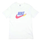 NIKE Mens White Crew Neck Graphic T-Shirt M Cotton Blend Casual Sportswear