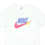NIKE Mens White Crew Neck Graphic T-Shirt M Cotton Blend Casual Sportswear