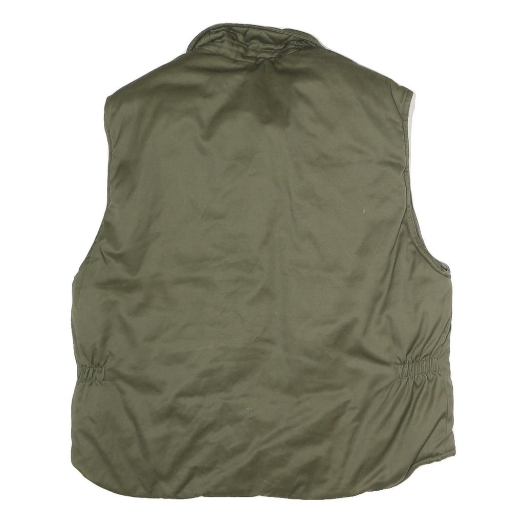 TRUCKER Mens Green Cotton Zip Jacket XL Utility Pockets Casual Workwear Outdoor