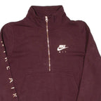 NIKE Cropped Womens Sweatshirt Maroon 1/4 Zip M
