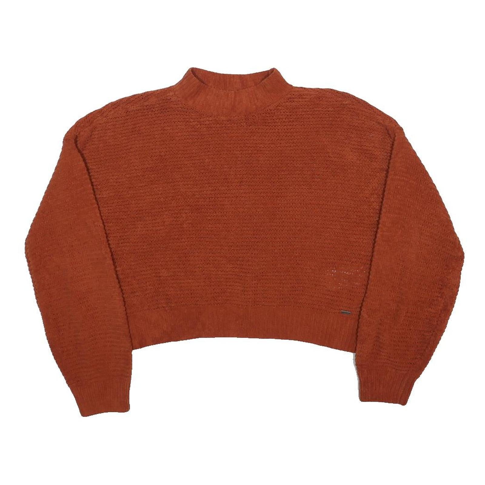 HOLLISTER Womens Rust Orange Patterned Jumper Crew Neck Basic Knit S Casual Chic