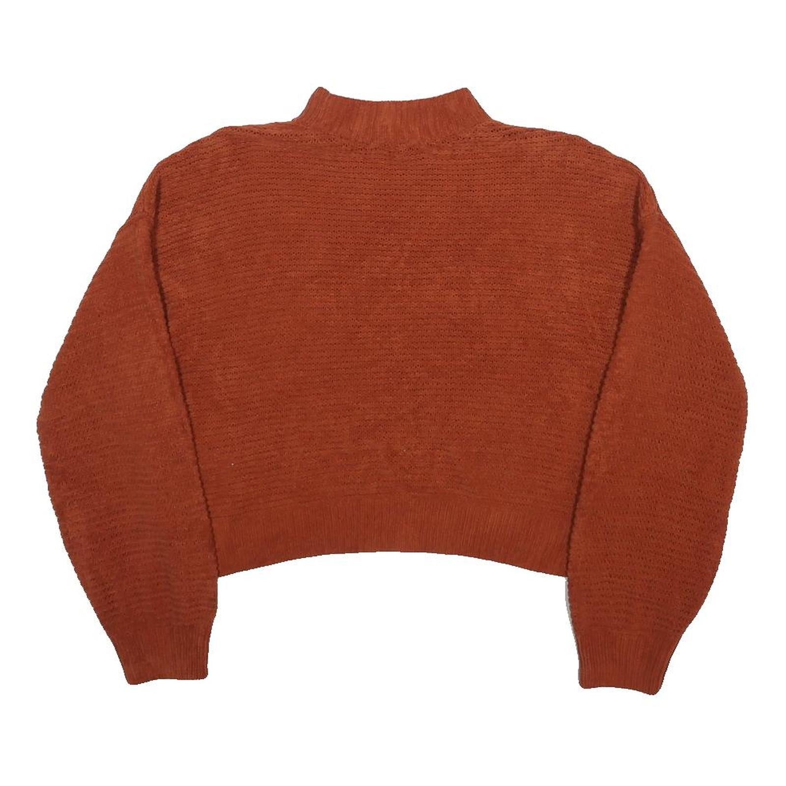 HOLLISTER Womens Rust Orange Patterned Jumper Crew Neck Basic Knit S Casual Chic