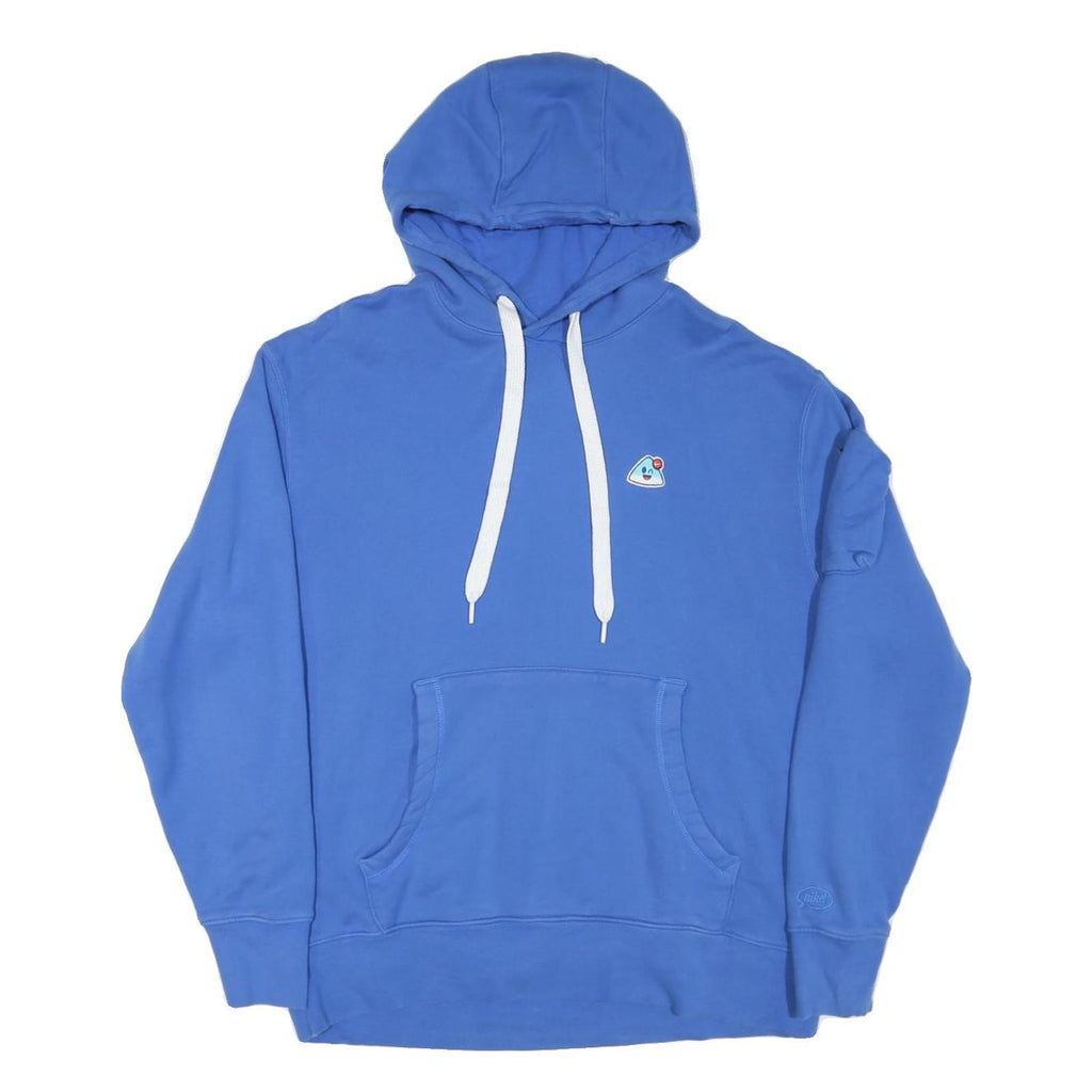 NIKE Mens Blue Hoodie L Cotton Blend Casual Pullover with Front Pocket