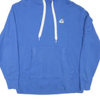 NIKE Mens Blue Hoodie L Cotton Blend Casual Pullover with Front Pocket