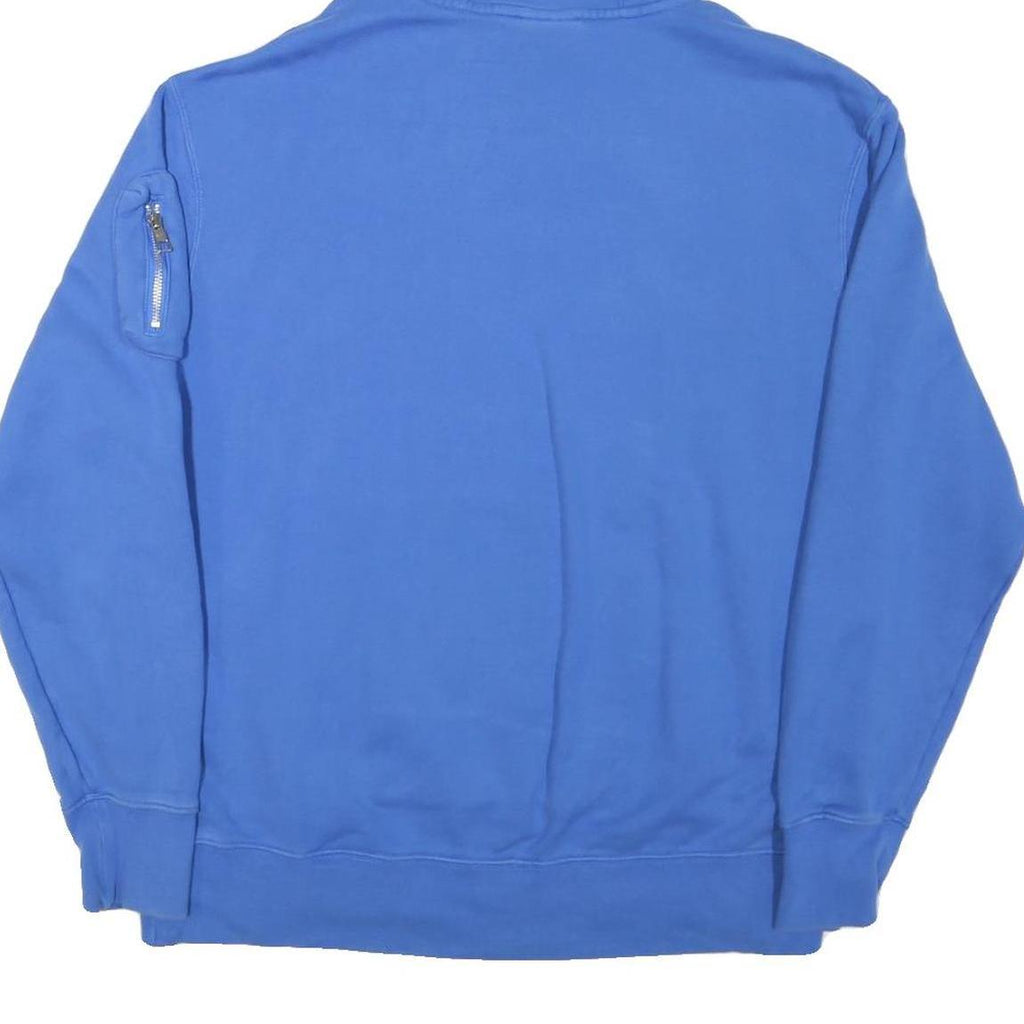 NIKE Mens Blue Hoodie L Cotton Blend Casual Pullover with Front Pocket