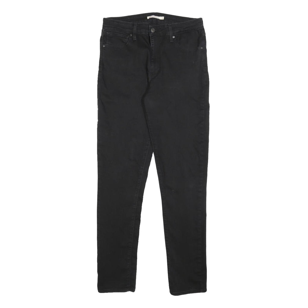 LEVI'S 721 Womens Jeans Black Slim Skinny Denim W31 L32 Zip