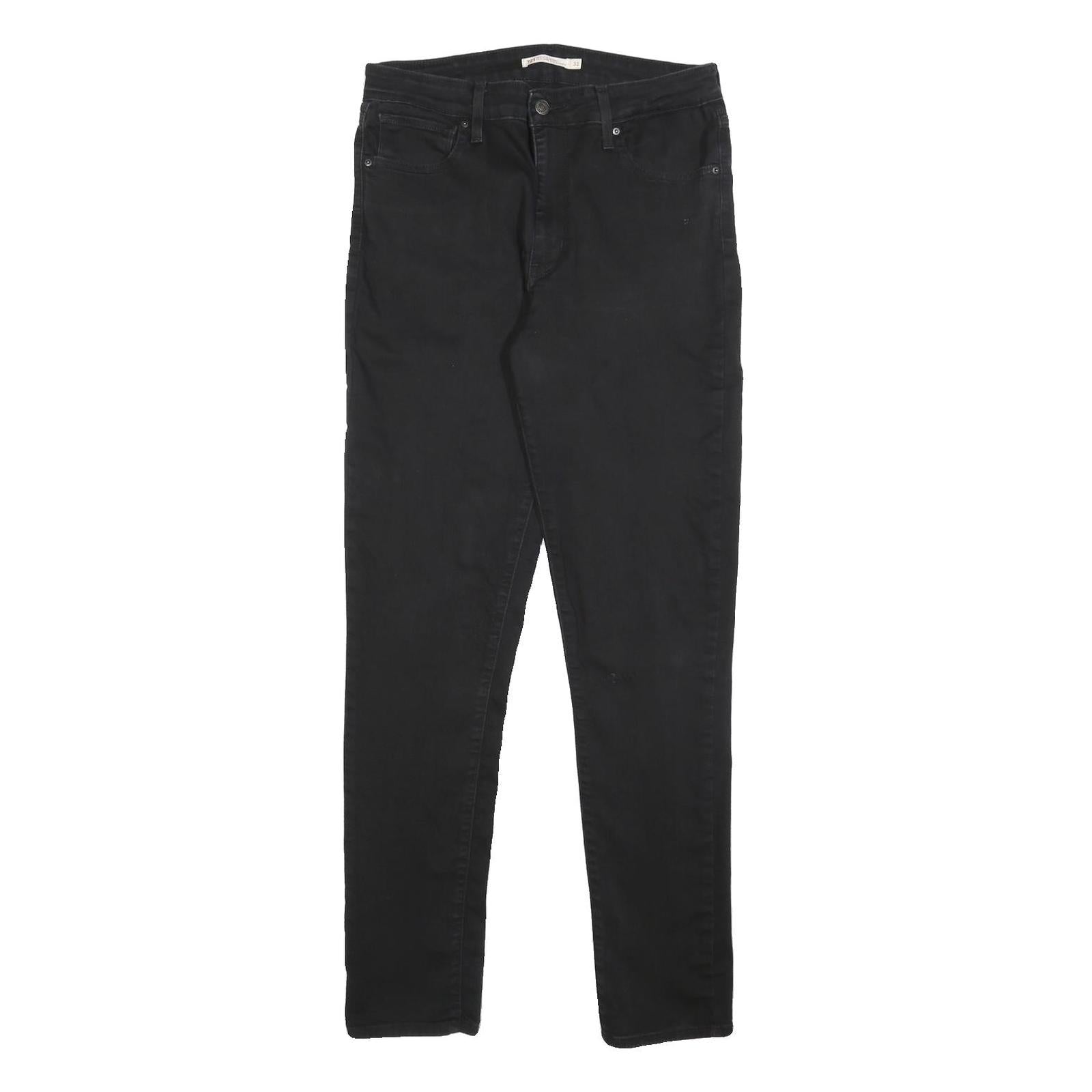 LEVI'S 721 Womens Jeans Black Slim Skinny Denim W31 L32 Zip