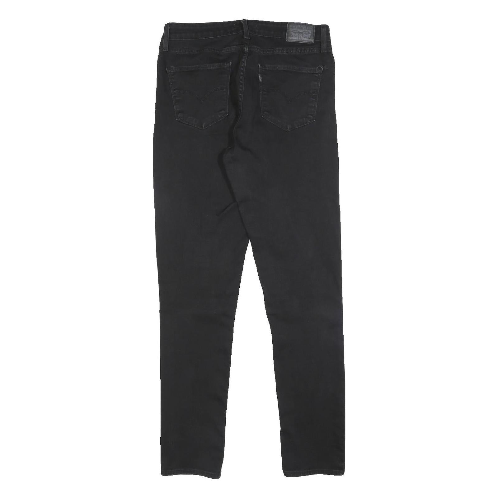 LEVI'S 721 Womens Jeans Black Slim Skinny Denim W31 L32 Zip
