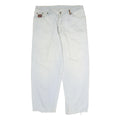 HIS Mens Regular Fit White Denim Jeans W38 L29 Relaxed Cotton Zip Closure