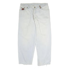 HIS Mens Regular Fit White Denim Jeans W38 L29 Relaxed Cotton Zip Closure