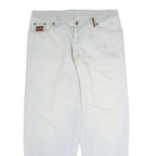 HIS Mens Regular Fit White Denim Jeans W38 L29 Relaxed Cotton Zip Closure