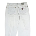 HIS Mens Regular Fit White Denim Jeans W38 L29 Relaxed Cotton Zip Closure