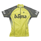 Mens Yellow & Grey Sport Zip Neck Cycling T-Shirt M Short Sleeve Polyester