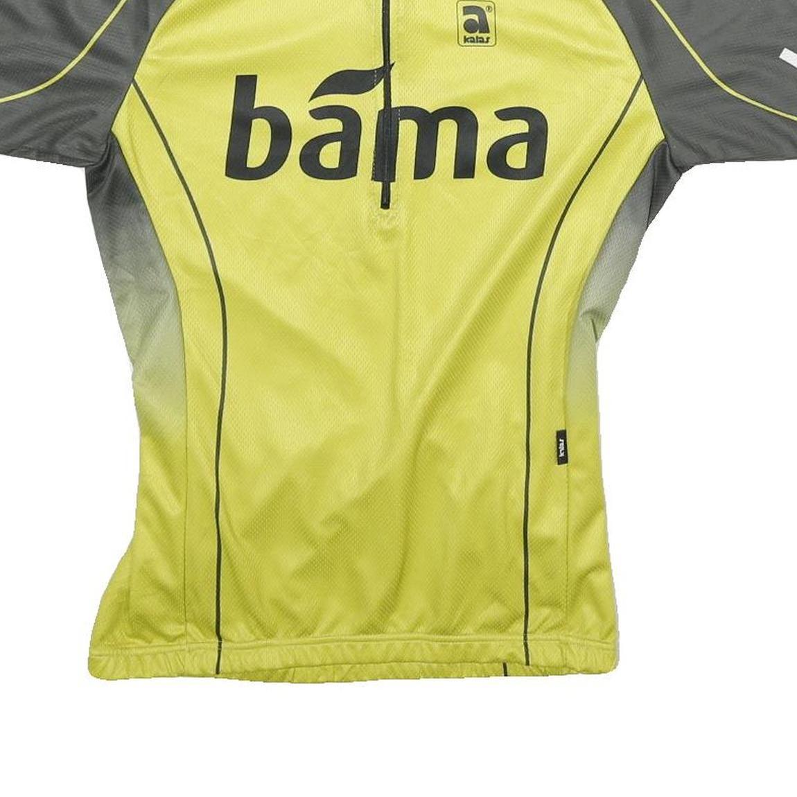 Mens Yellow & Grey Sport Zip Neck Cycling T-Shirt M Short Sleeve Polyester