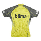 Mens Yellow & Grey Sport Zip Neck Cycling T-Shirt M Short Sleeve Polyester