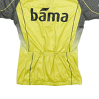 Mens Yellow & Grey Sport Zip Neck Cycling T-Shirt M Short Sleeve Polyester