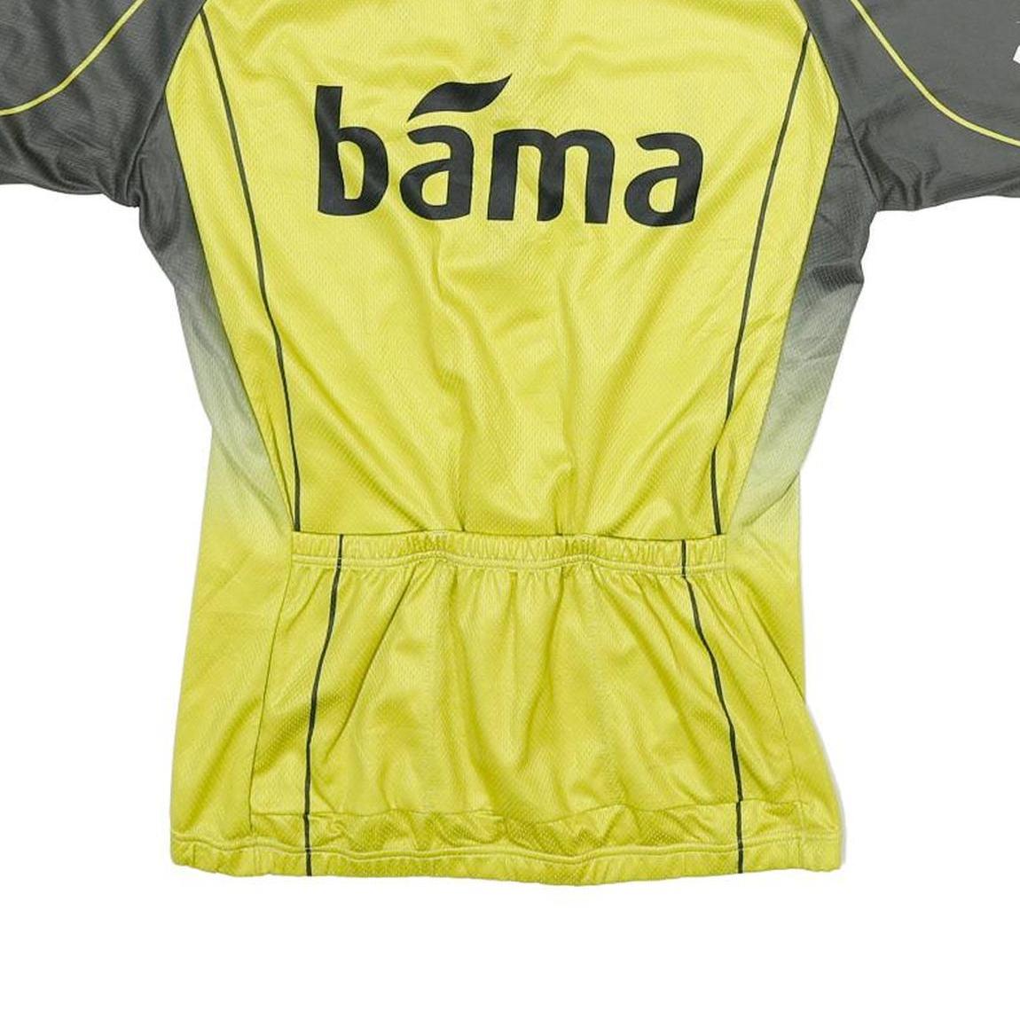 Mens Yellow & Grey Sport Zip Neck Cycling T-Shirt M Short Sleeve Polyester