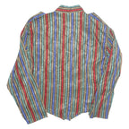 Womens Printed Blouse Brown Long Sleeve Striped M