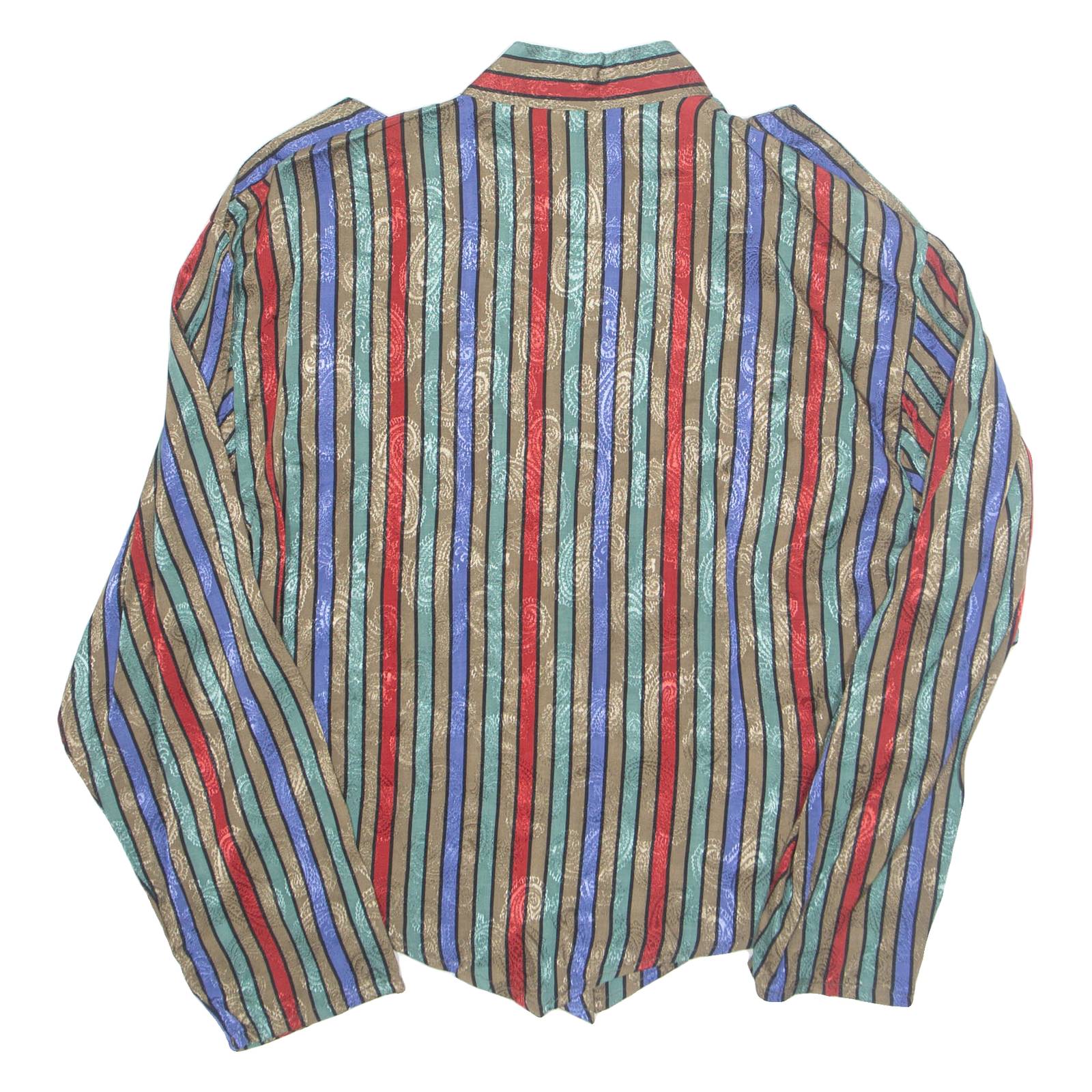 Womens Printed Blouse Brown Long Sleeve Striped M