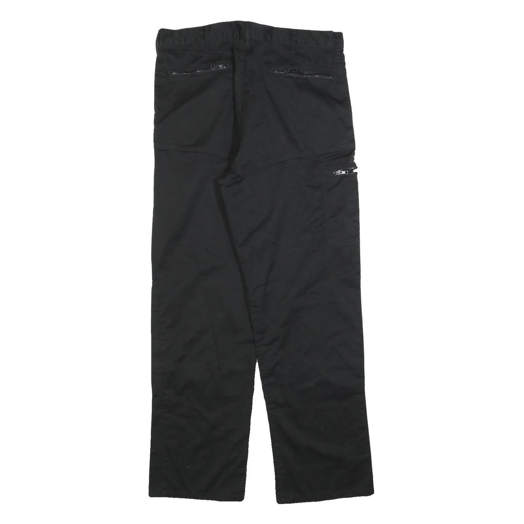 DICKIES Mens Cotton Blend Black Regular Straight Trousers W36 L32 Workwear