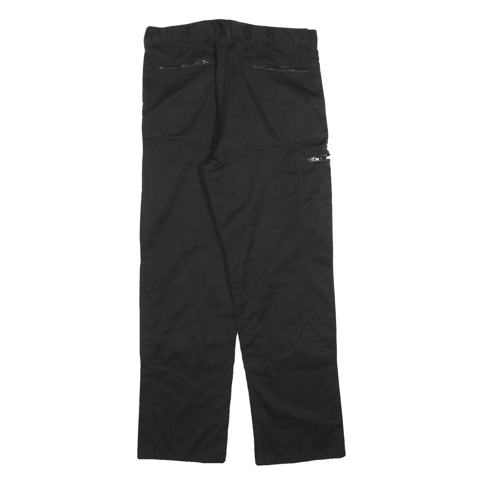 DICKIES Mens Cotton Blend Black Regular Straight Trousers W36 L32 Workwear