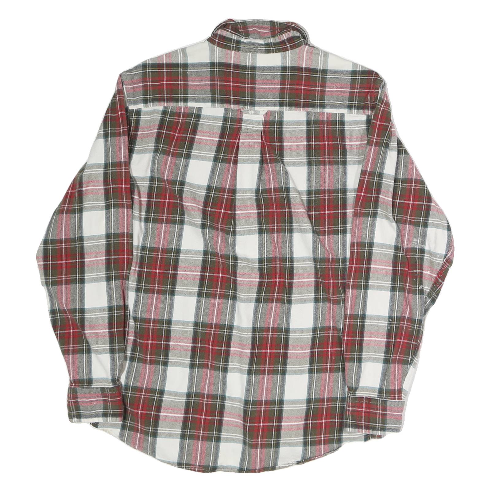 REDHEAD Mens Red Green White Check Shirt M Cotton Casual Long Sleeve Button