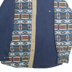 CHAPARRAL RIDGE Mens Blue & Beige Pattern Shirt L Cotton Casual Stylish
