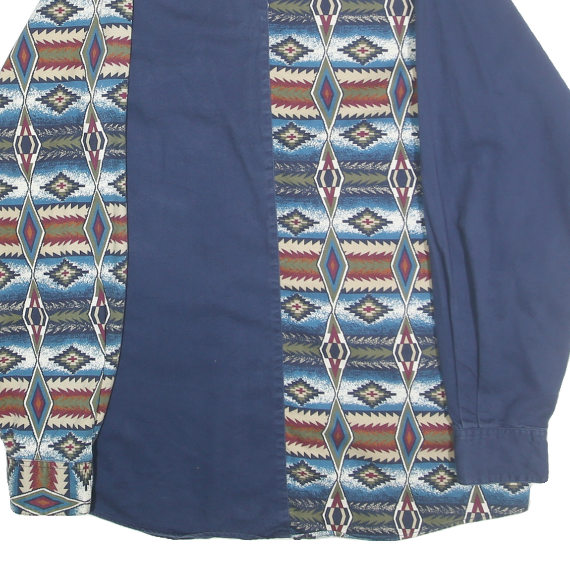 CHAPARRAL RIDGE Mens Blue & Beige Pattern Shirt L Cotton Casual Stylish